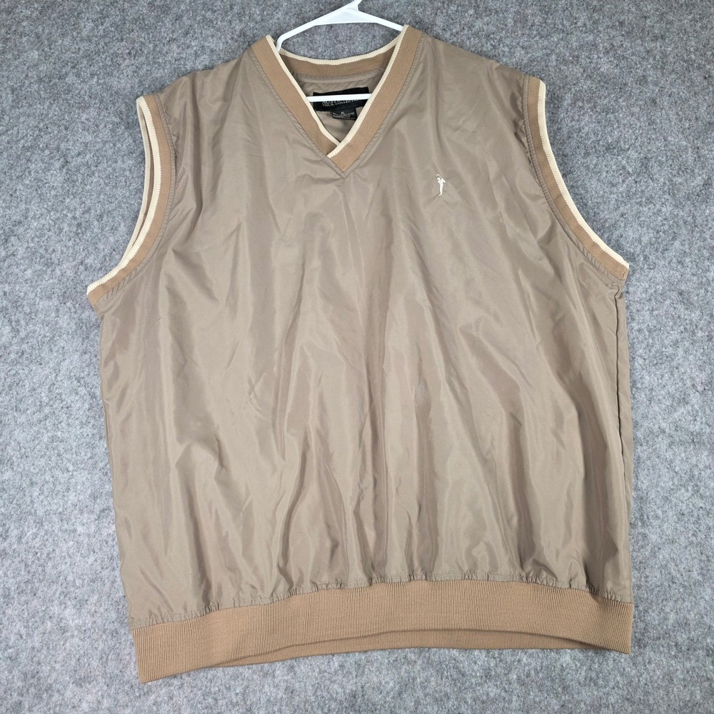 Austin Golf Pullover Vest Tour Collection Windbreaker Tan Pullover Preppy sz XL